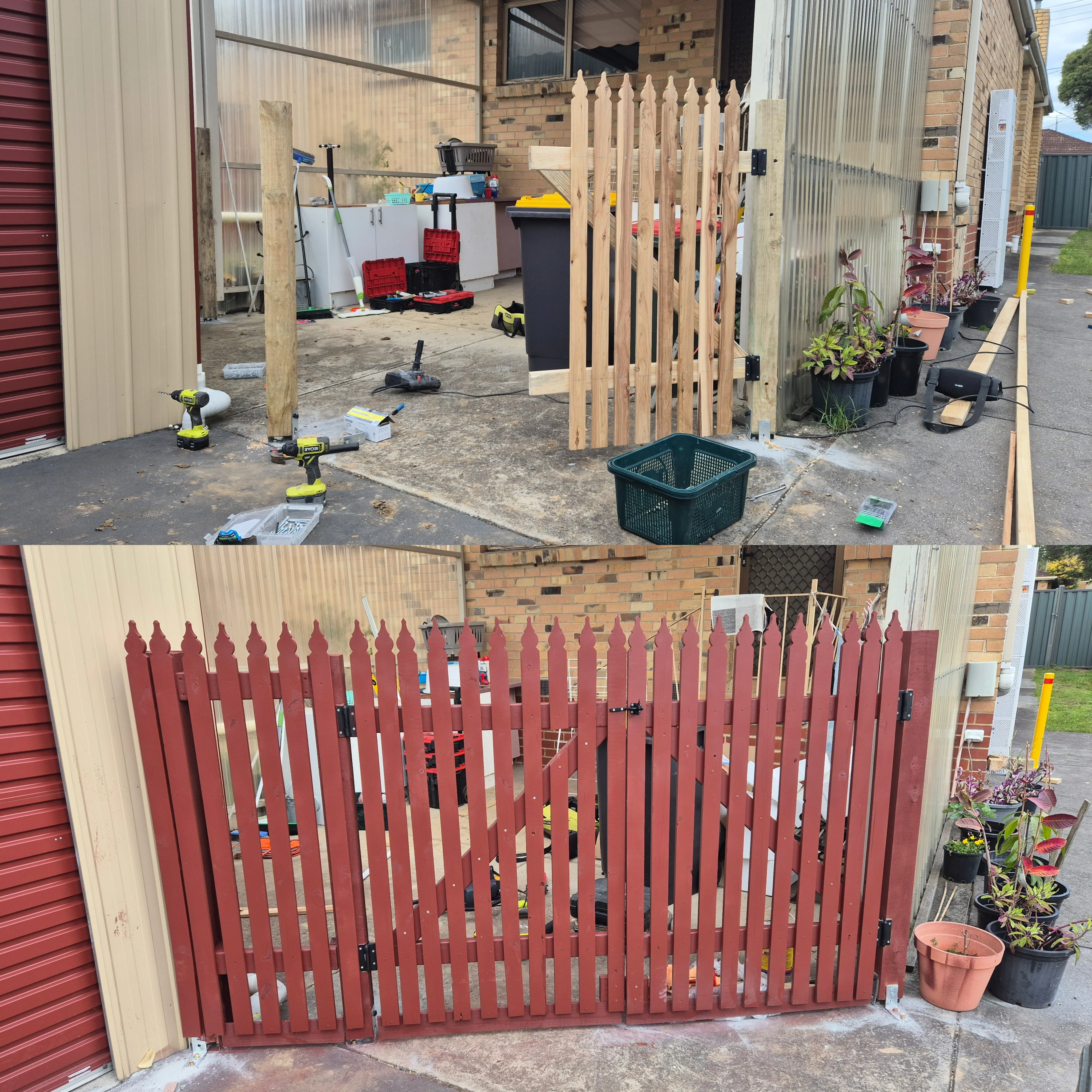 Gate installation fence Melbourne before after